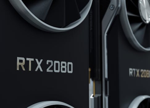 Close-up image of an RTX 2080 GPU, highlighting modern and sleek design.